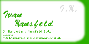 ivan mansfeld business card